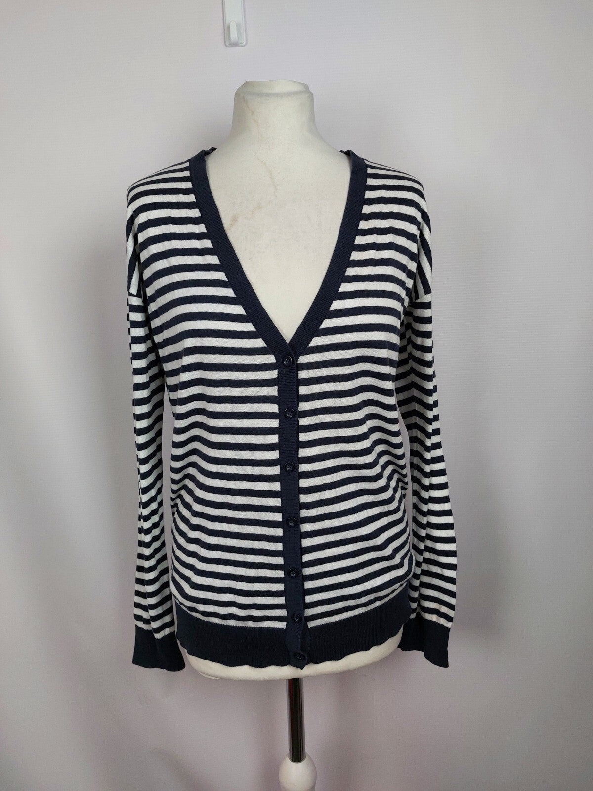 EK5035 Damen Strickjacke von Esprit, grau/weiß gestreift, Gr. M0
