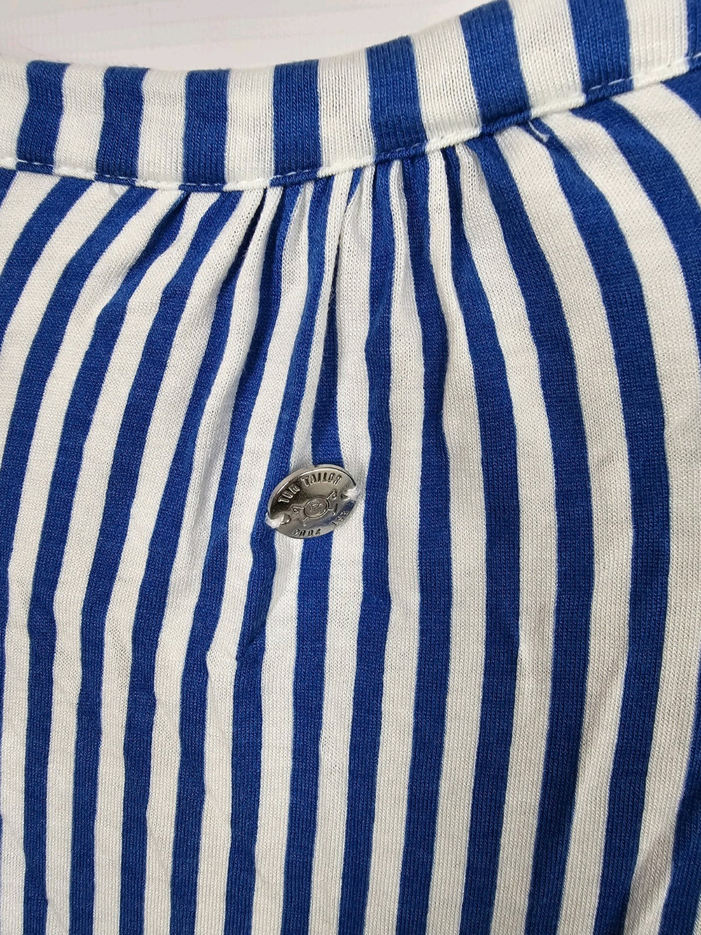 EK8227 Damen Bluse von Tom Tailor Polo Team, Blau/Weiß, Gr. 406