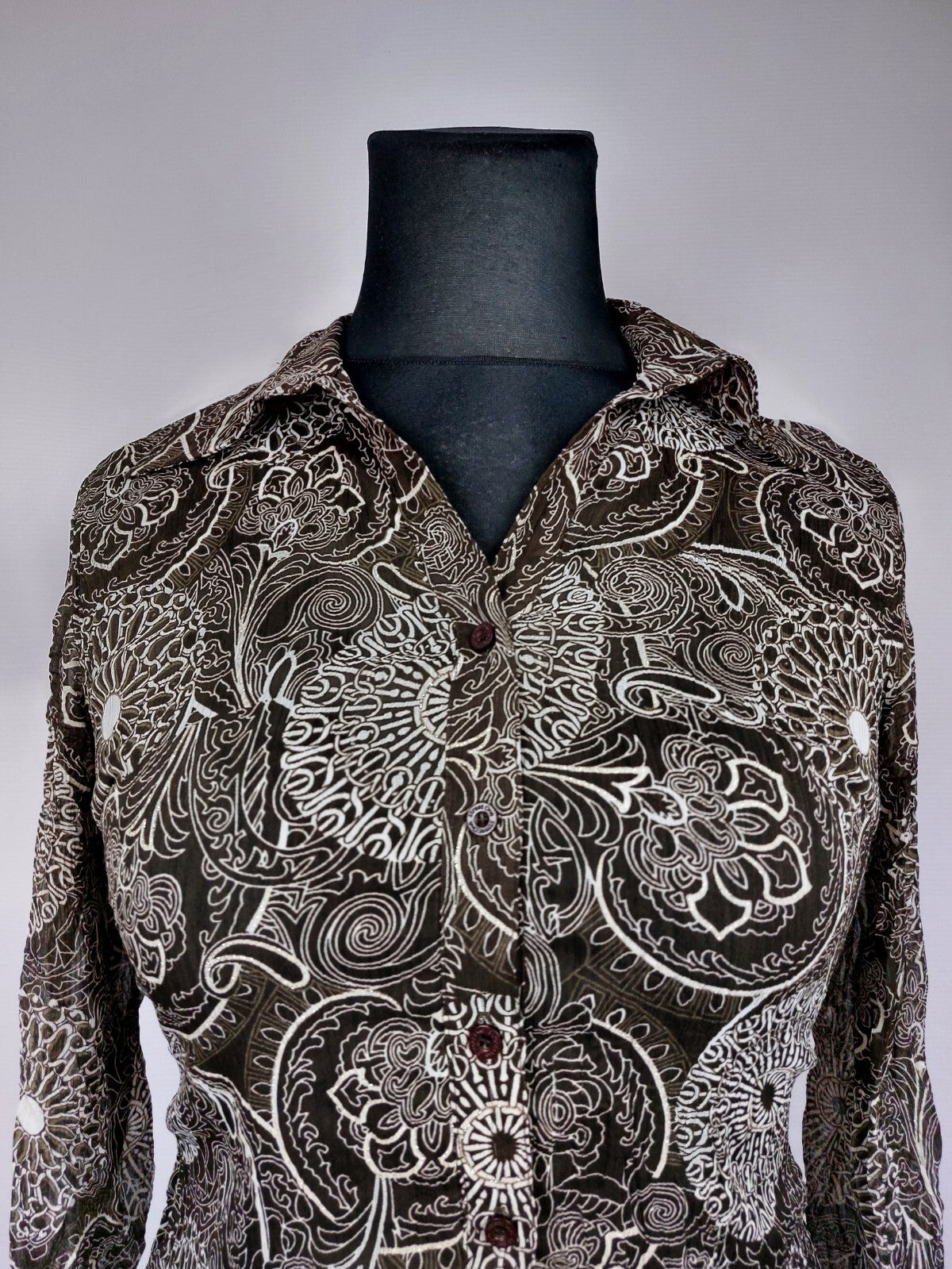EK4829 Damen Bluse von Street One, braun/weiß, Gr. 361