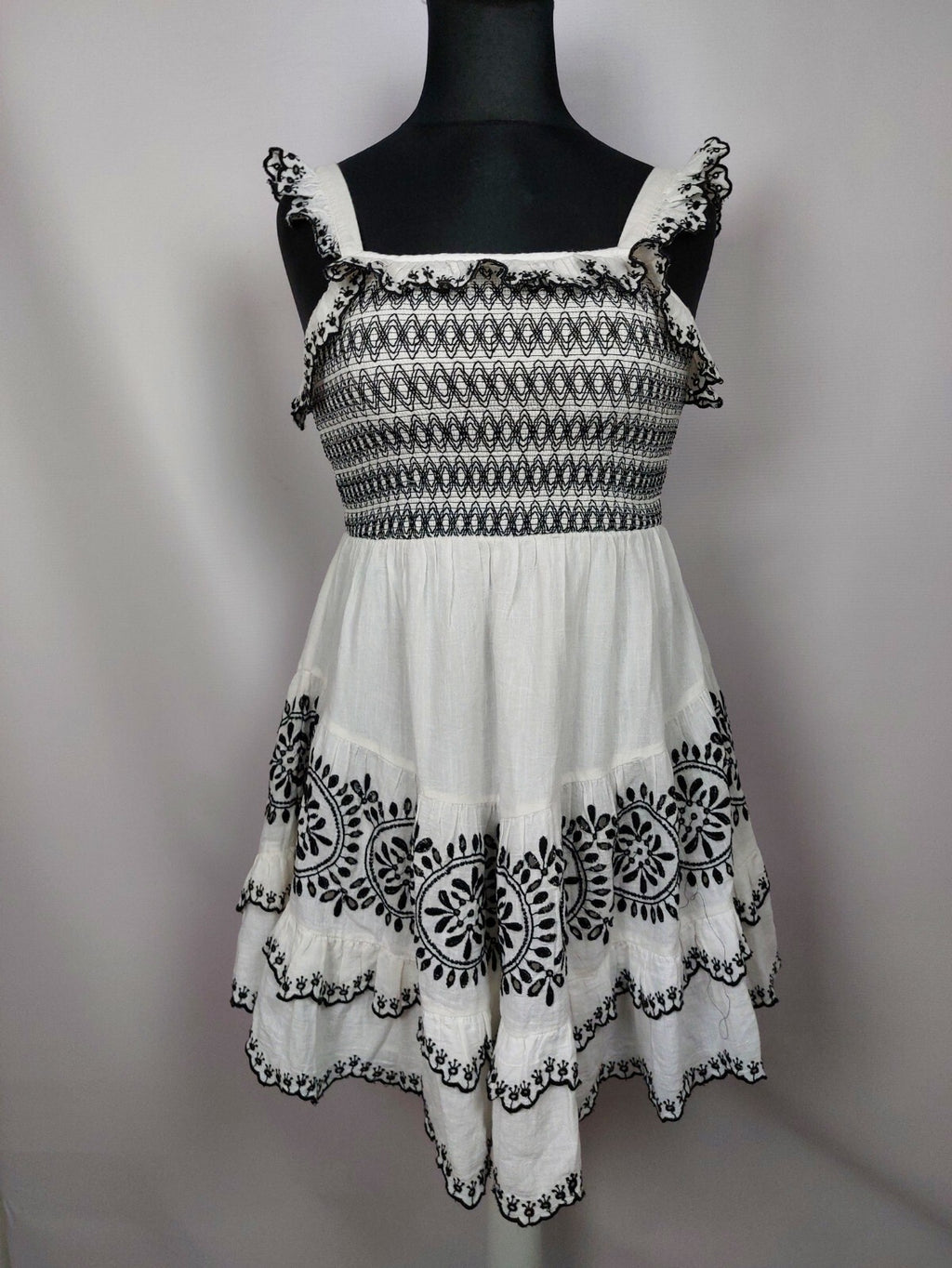 EK4856 Damen Kleid von River Island, weiß-schwarz, Gr.14(XL)0