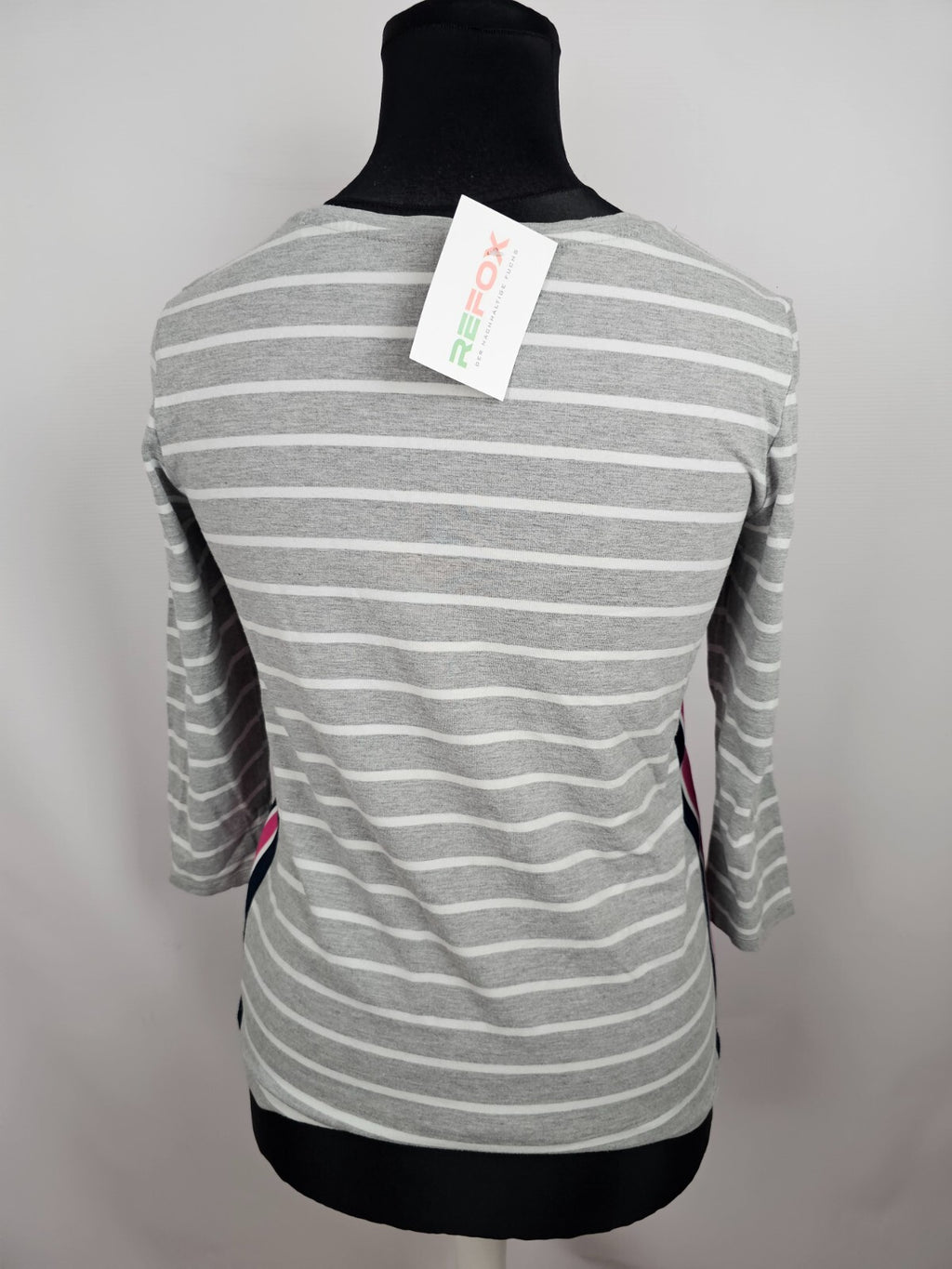EK1824 Damen Shirt von edc, grau, weiß gestreift, Gr. L3