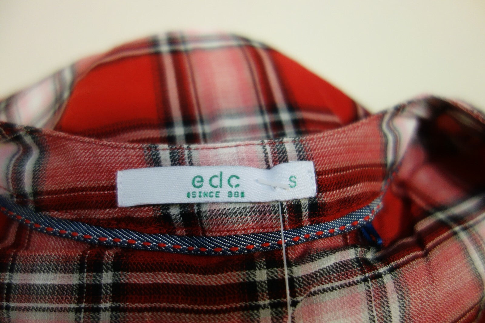 EK0169 Damen Bluse von edc, rot, kariert, S4