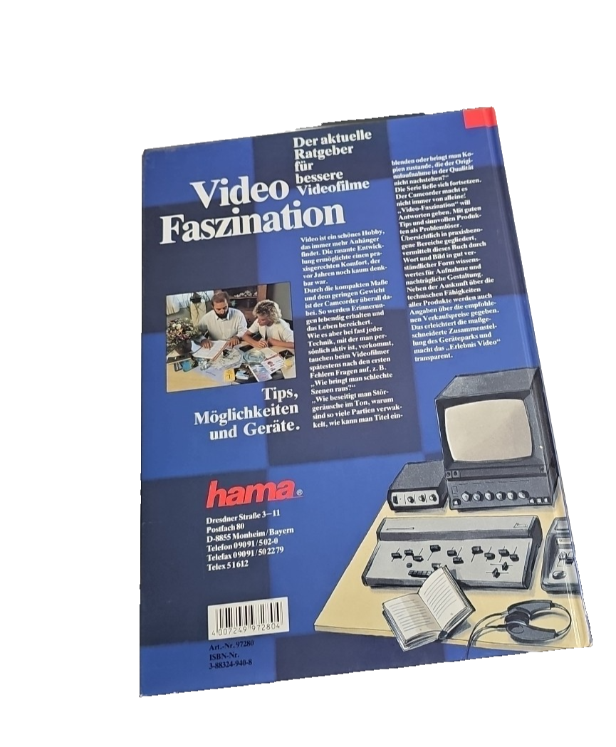 EB2889 RATGEBER f. Video-Filmer "Hama Faszination" BUCH hardcover 250Seiten ~ 2