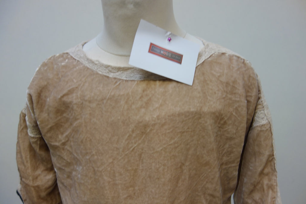 EK3313 Samt Oberteil von bass10. beige, Gr. 61