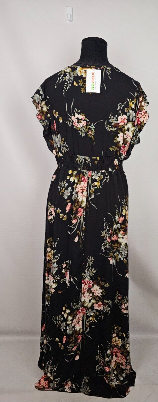 EK6454 Damen Kleid, schwarz mit Blumen, Gr.5XL3