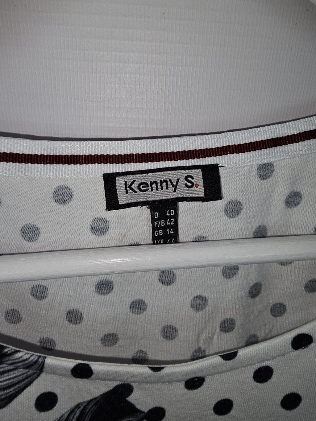 EK9116 Damen Bluse von Kenny S. Weiß/Blau, Gr. 401