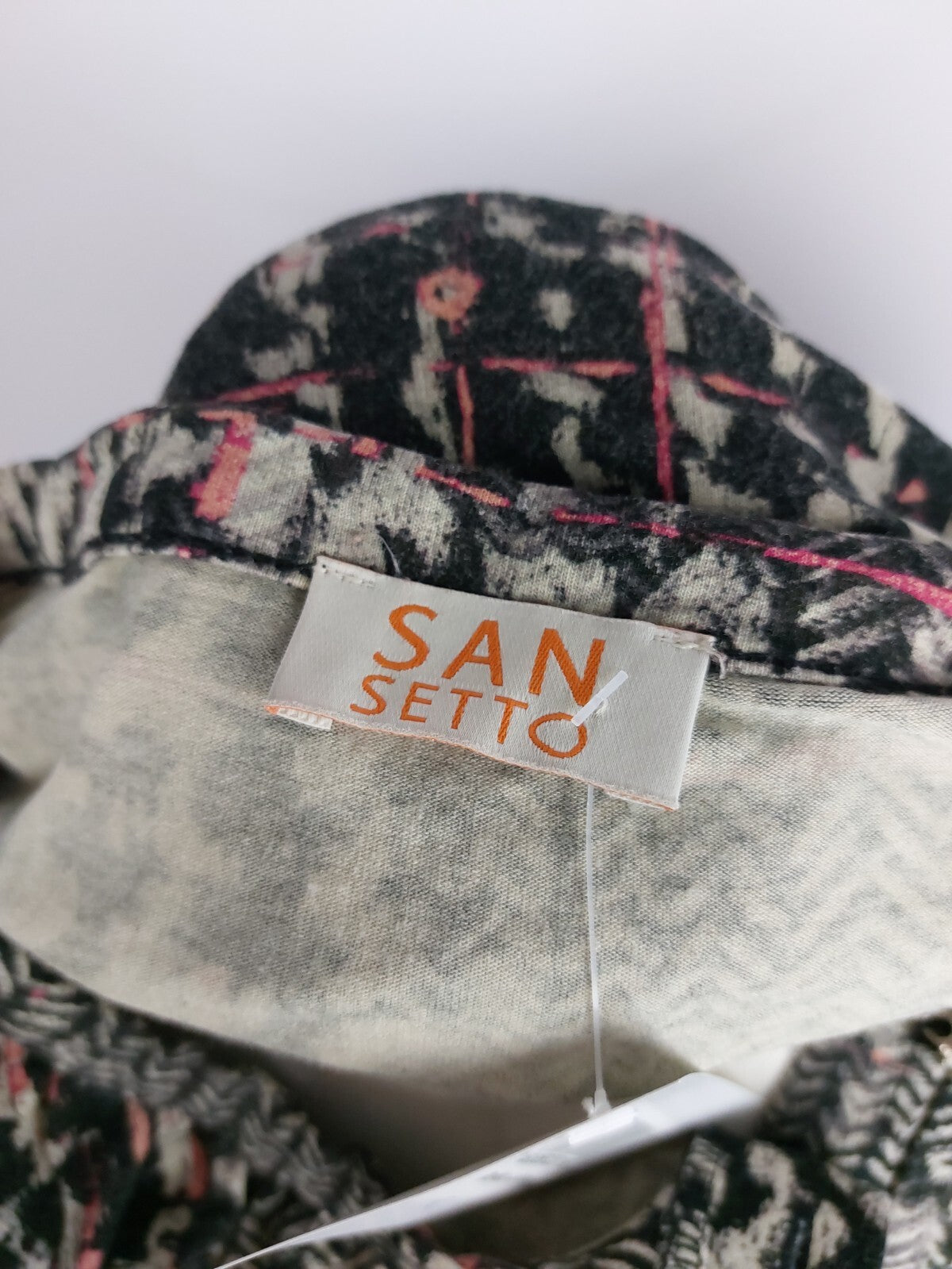 EK0034 Damen Shirt von San Setto, langarm, grau/schwarz/pink, Gr. 364