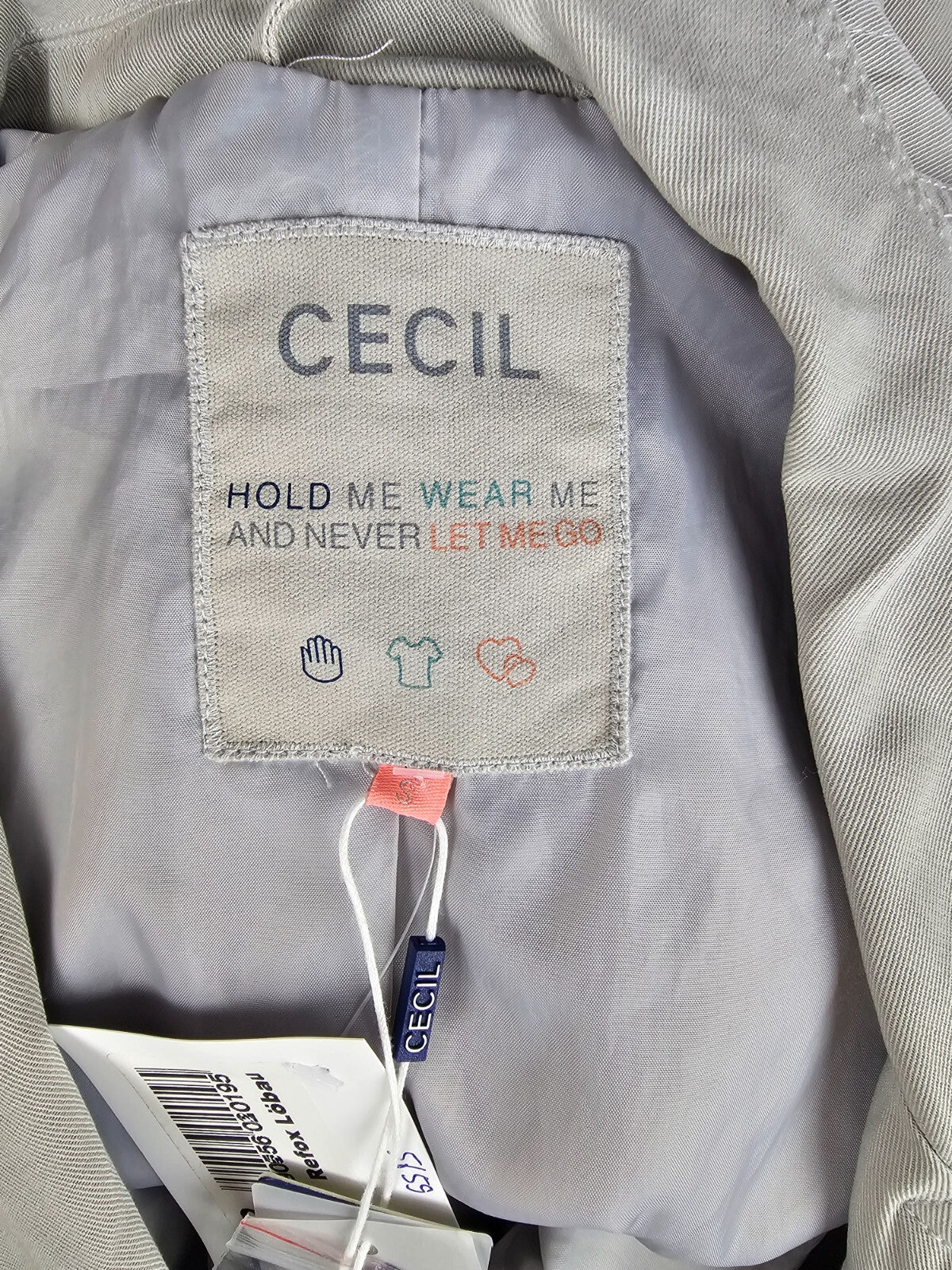 EK5659 Damen Trenchcoat von Cecil, hellgrau, Gr. S7