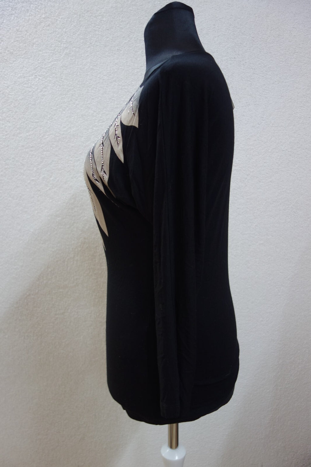 EK0590 langärmliches Damen Shirt von LeaH., schwarz, Gr: L2