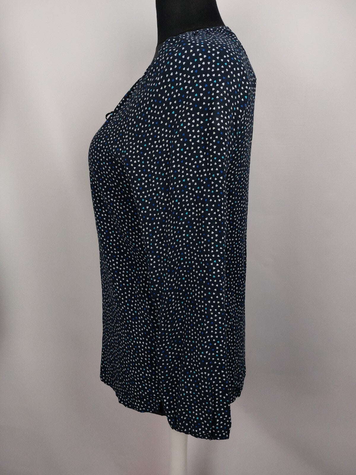EK4985 Damen Bluse von EDC, blau mit Herzen, Gr.M4