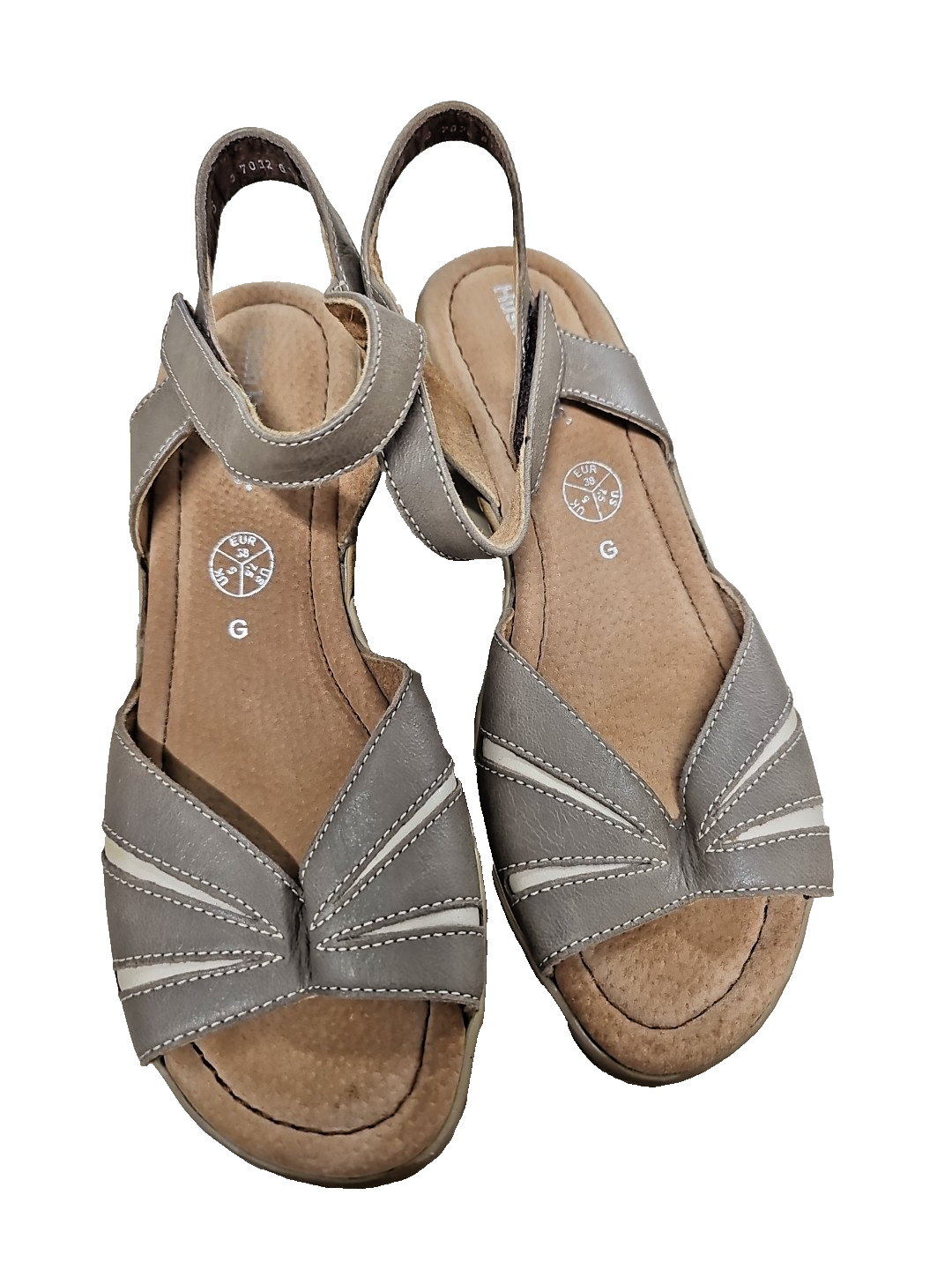 ES 29 Hush Puppies Sandale Echt Leder Beige Braun0