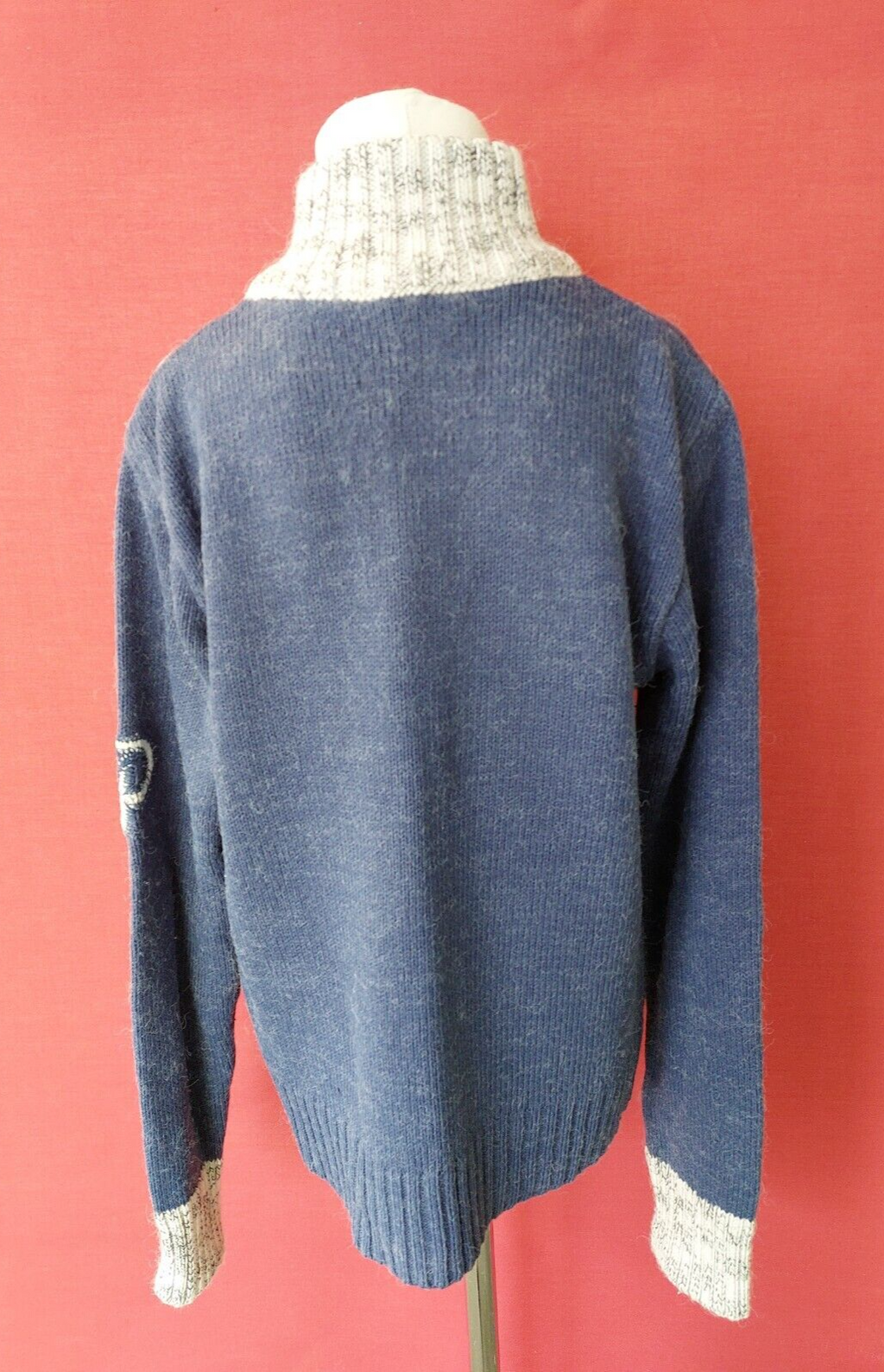 EK0258 Damen Strickjacke von Pakkoo, blau-weiß, Gr.S4