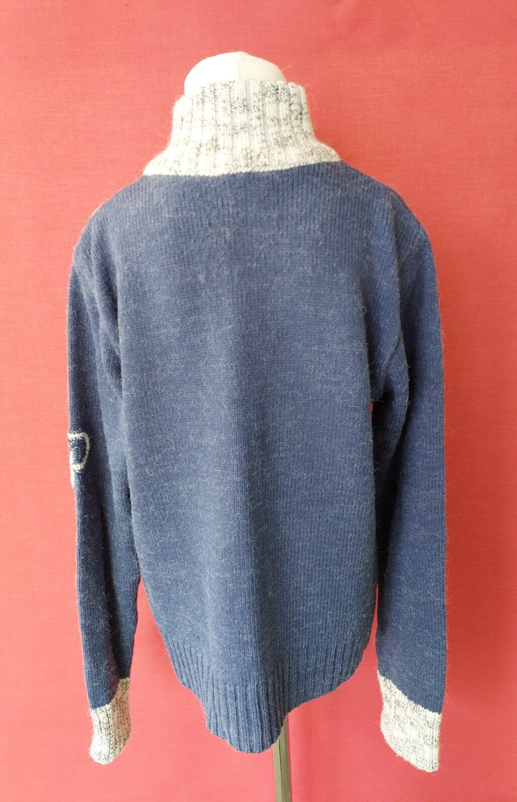 EK0258 Damen Strickjacke von Pakkoo, blau-weiß, Gr.S4