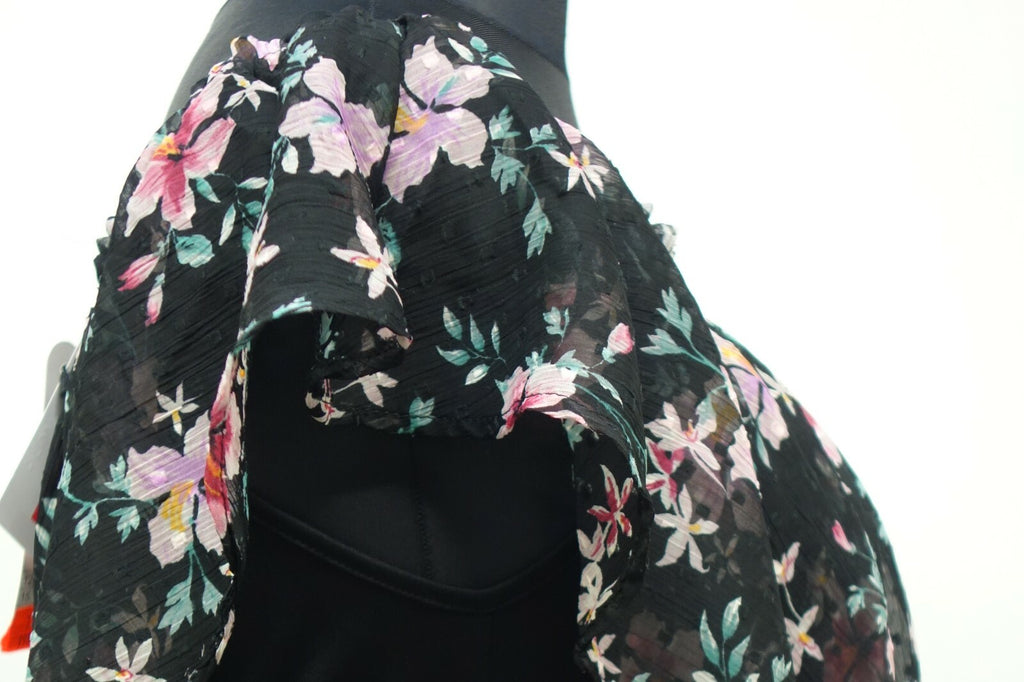 Tolles Bluse von Tally Weijl geblühmt schwarz Gr xL E10364