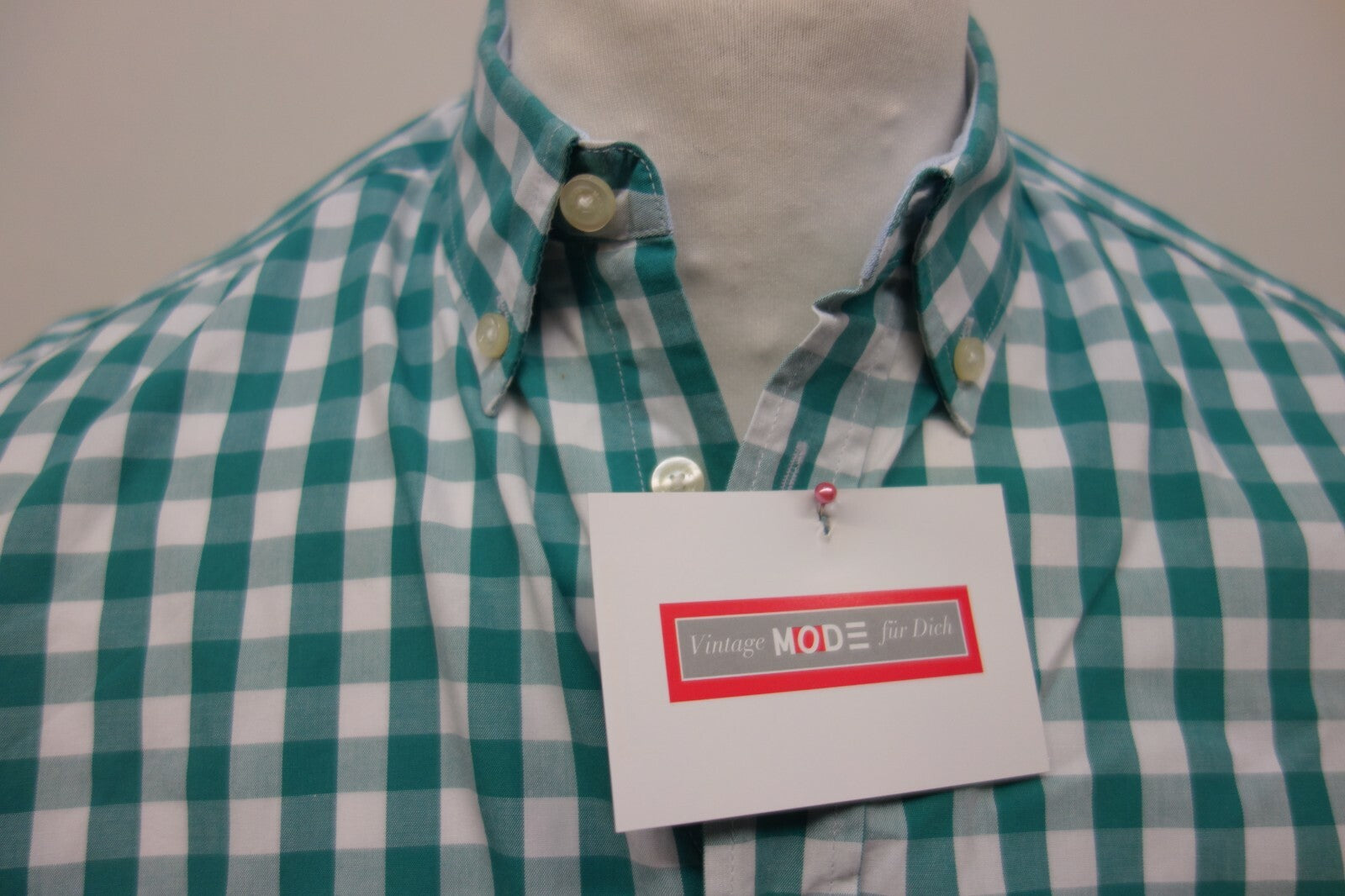 EK1298 Herren Hemd von McNeal, kariert, grün-weiß, Gr. M1