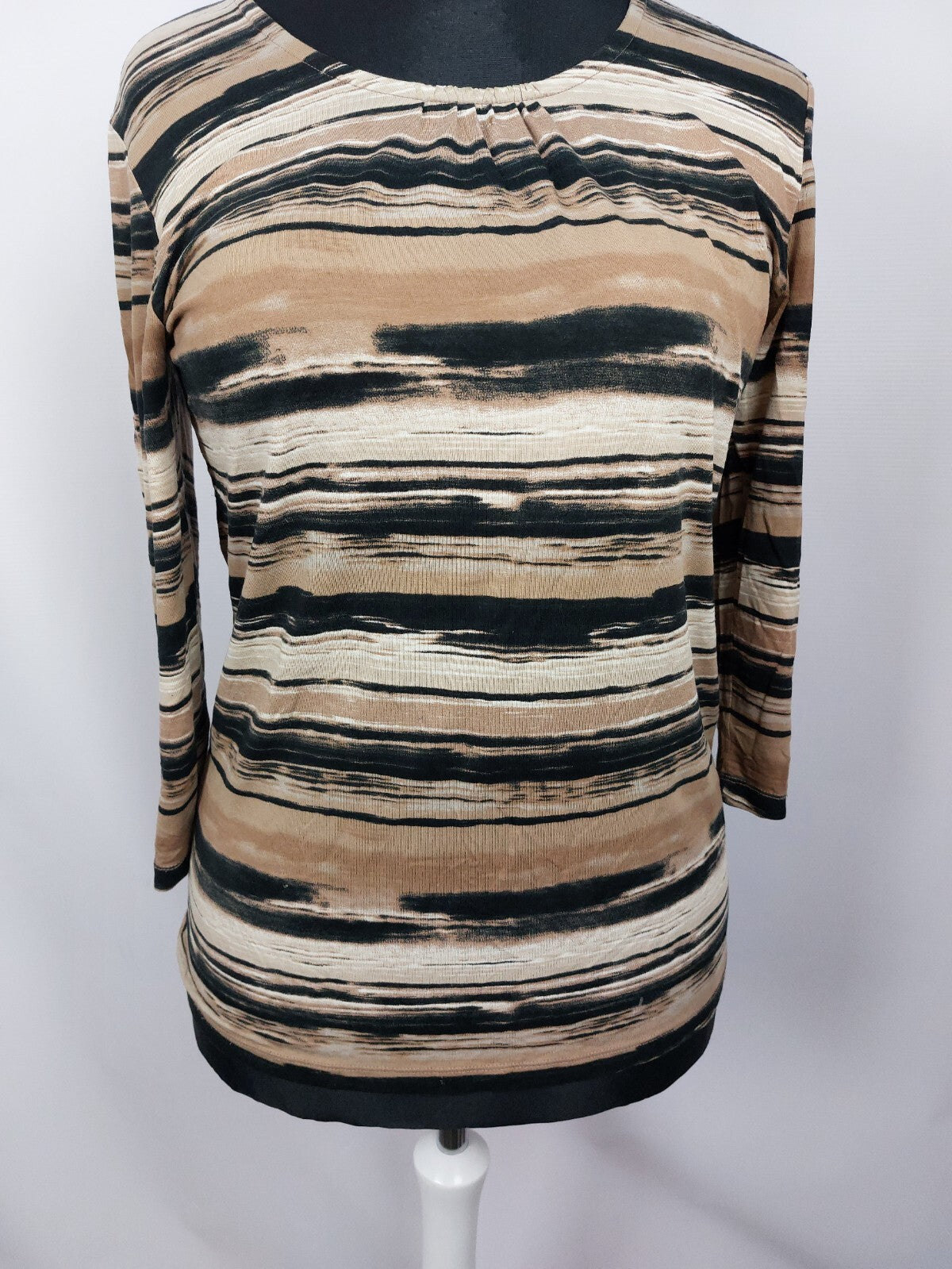 EK2383 Damen T-Shirt von Via Appia, beige/braun/schwarz, Gr. 383