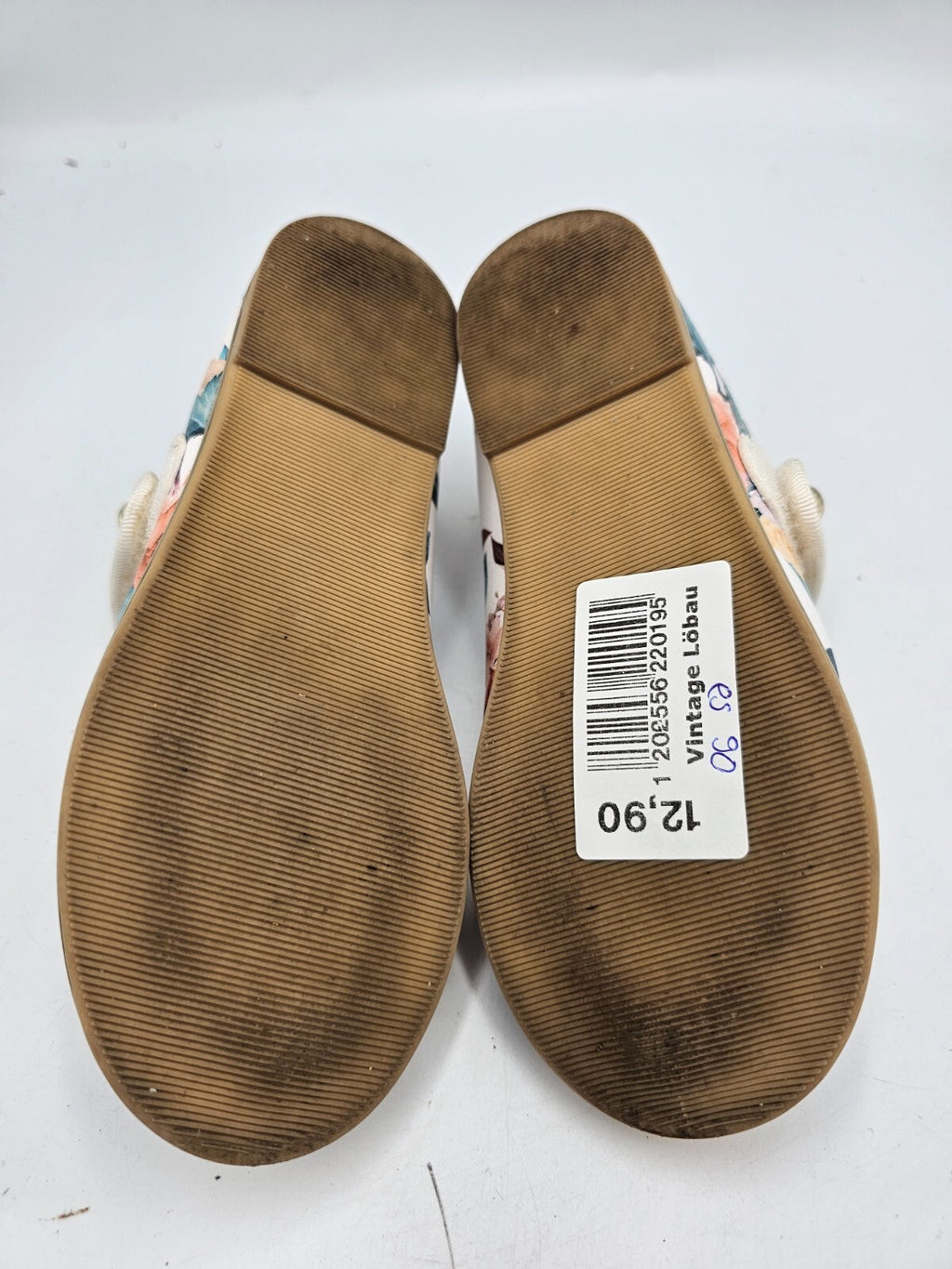 ES0090 Mädchen Ballerinas von H&M, weiß, Blumen, gr. 317