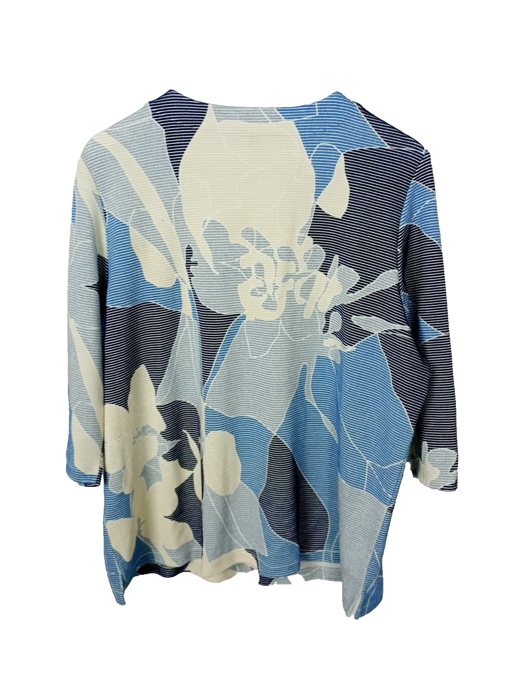 EK8580 Damenshirt Olsen Gr.M Blau Blumenmuster2