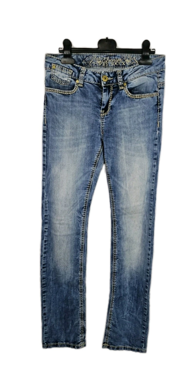 EK9261 Damen Jeans von Soccx, Blau, Gr. W28 L340