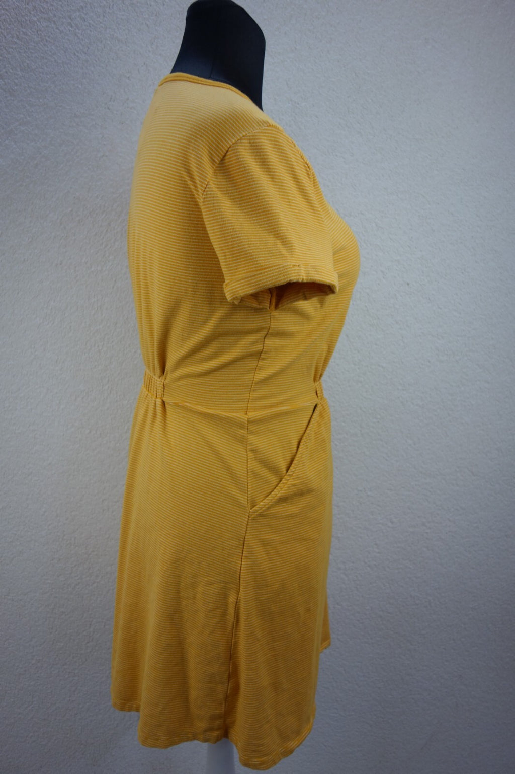EK4107 Damen Kleid von Tom Tailor, gelb, weiß gestreift, Gr. L3