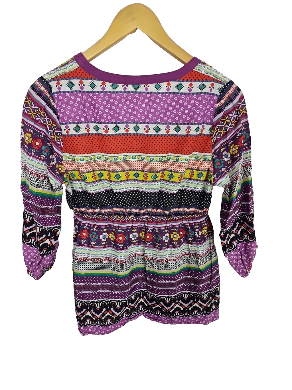EK8312 Damen Bluse H&M Gr.38 Lila Blumenmuster2