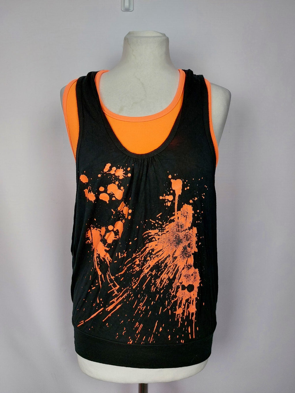 EK4447 Damen Top von Style One, schwarz/orange, Gr. S0