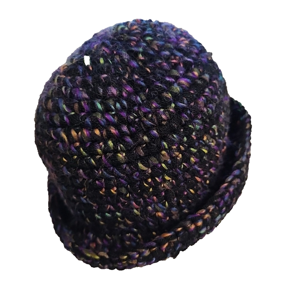 EK7523 Damen Hut, Selbst Gestrickt. Mehrfarbig, Einheitsgröße0