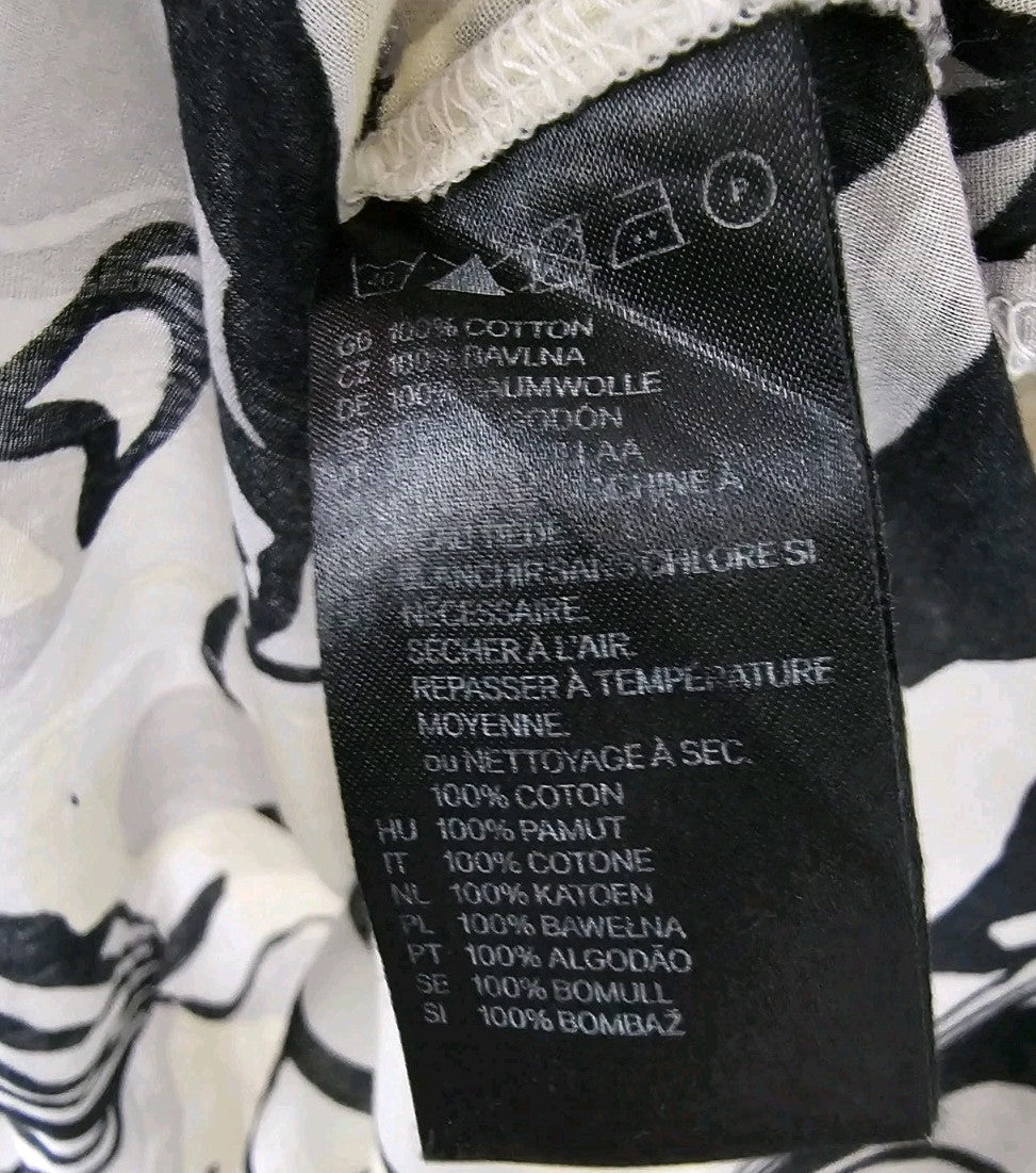 EK8864 Damen Bluse von H&M, Weiß/Schwarz, Gr. 383