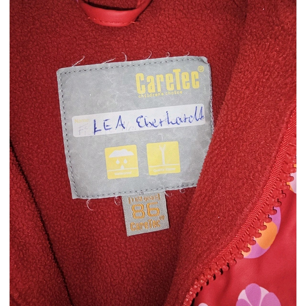 EK11327 Kinder Regenjacke von CareTec, Rot, Gr. 861