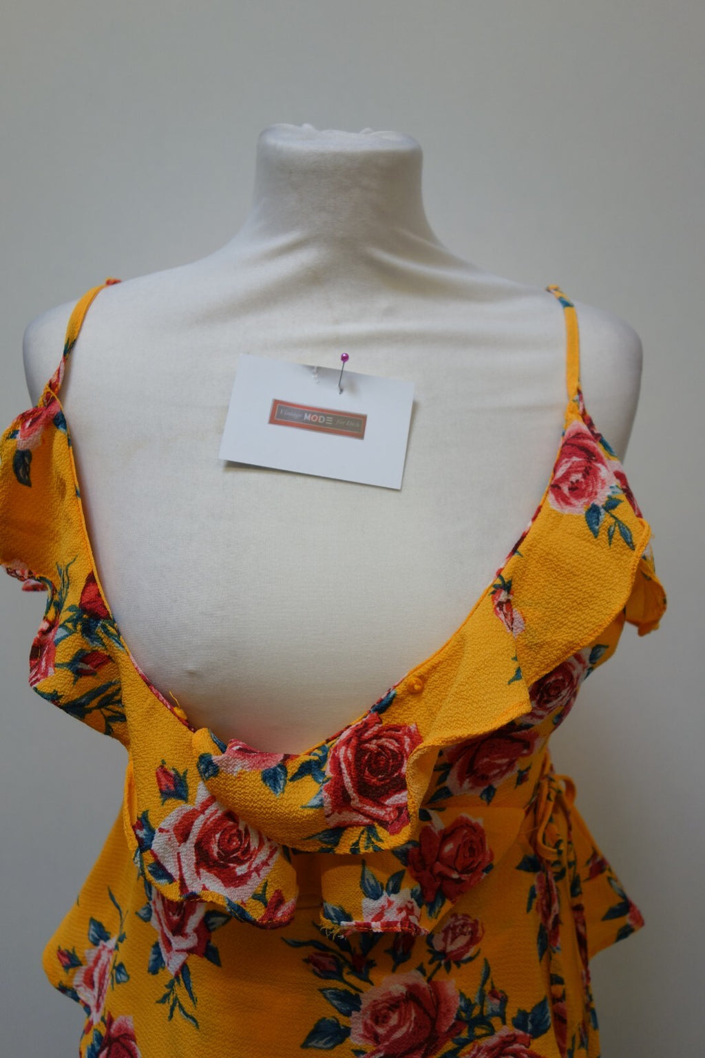 EK3666 Damen Top von H&M, orange mit Blumen, Gr. 361