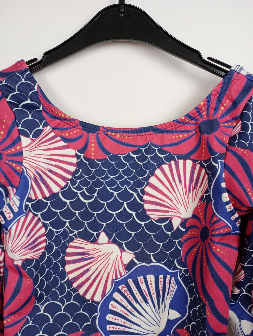 EK5264 Mädchen Badeanzug langarm von PUC, blau/pink/weiß, Gr. 8Y1