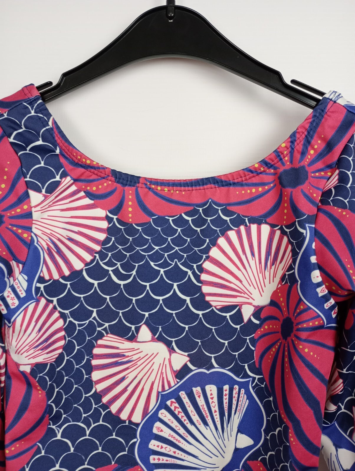 EK5264 Mädchen Badeanzug langarm von PUC, blau/pink/weiß, Gr. 8Y1