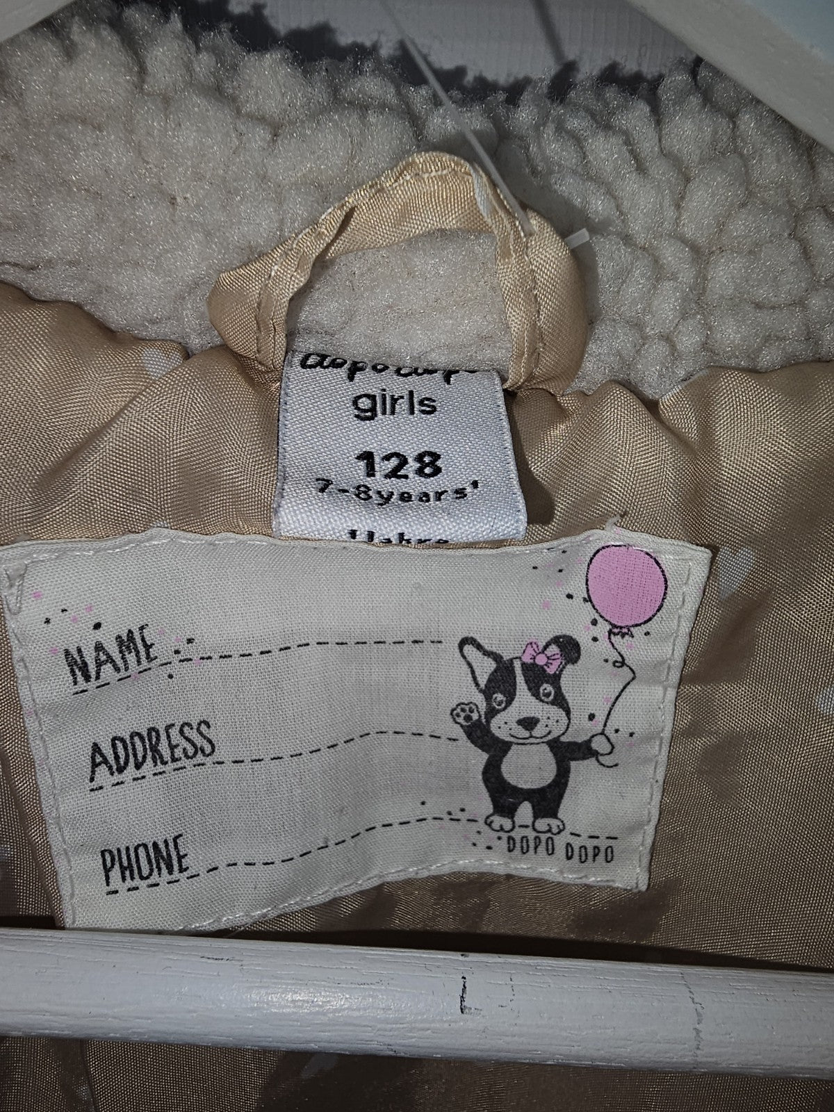 EK7838 Mädchen Jacke von dopo dopo, Beige, Gr. 1282
