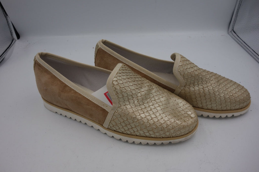 ES0339 Damen Halbschuhe, Gold-Braun, 403