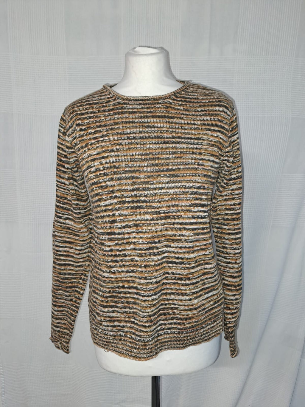 EK2382 Damen Pullover von Hessnatur, gelb-braun, Gr.S0