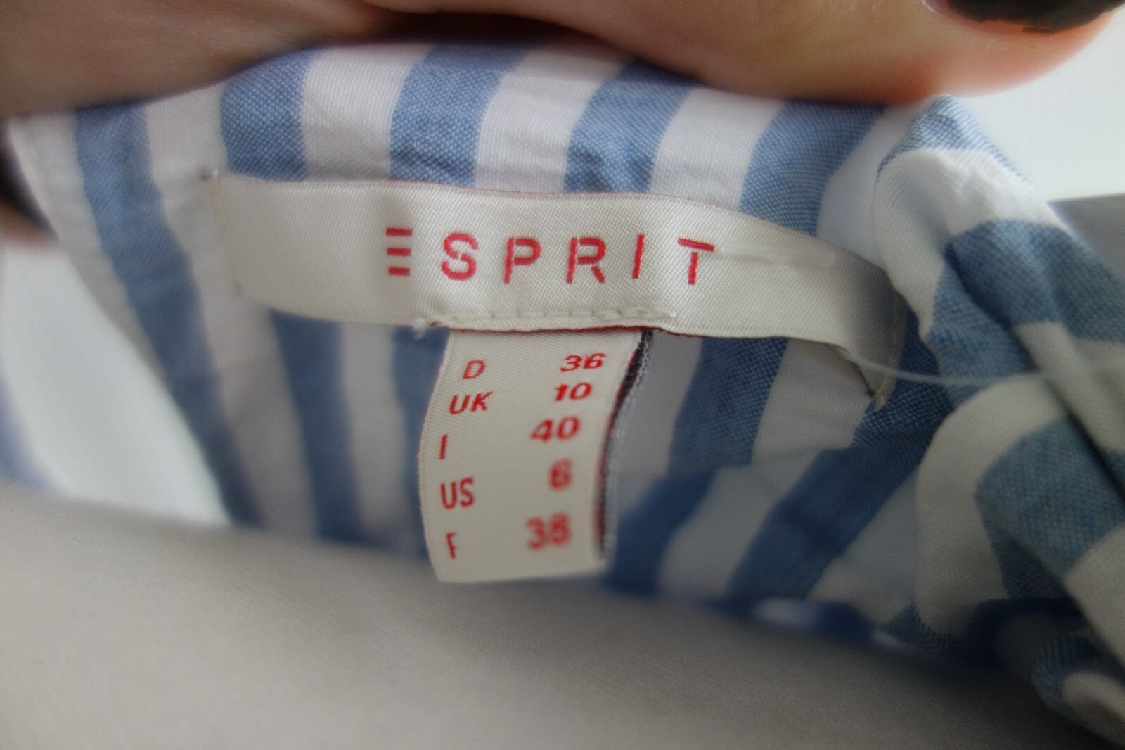 EK1707 Damen Kleid von Esprit, blau/weiß, Gr. 363
