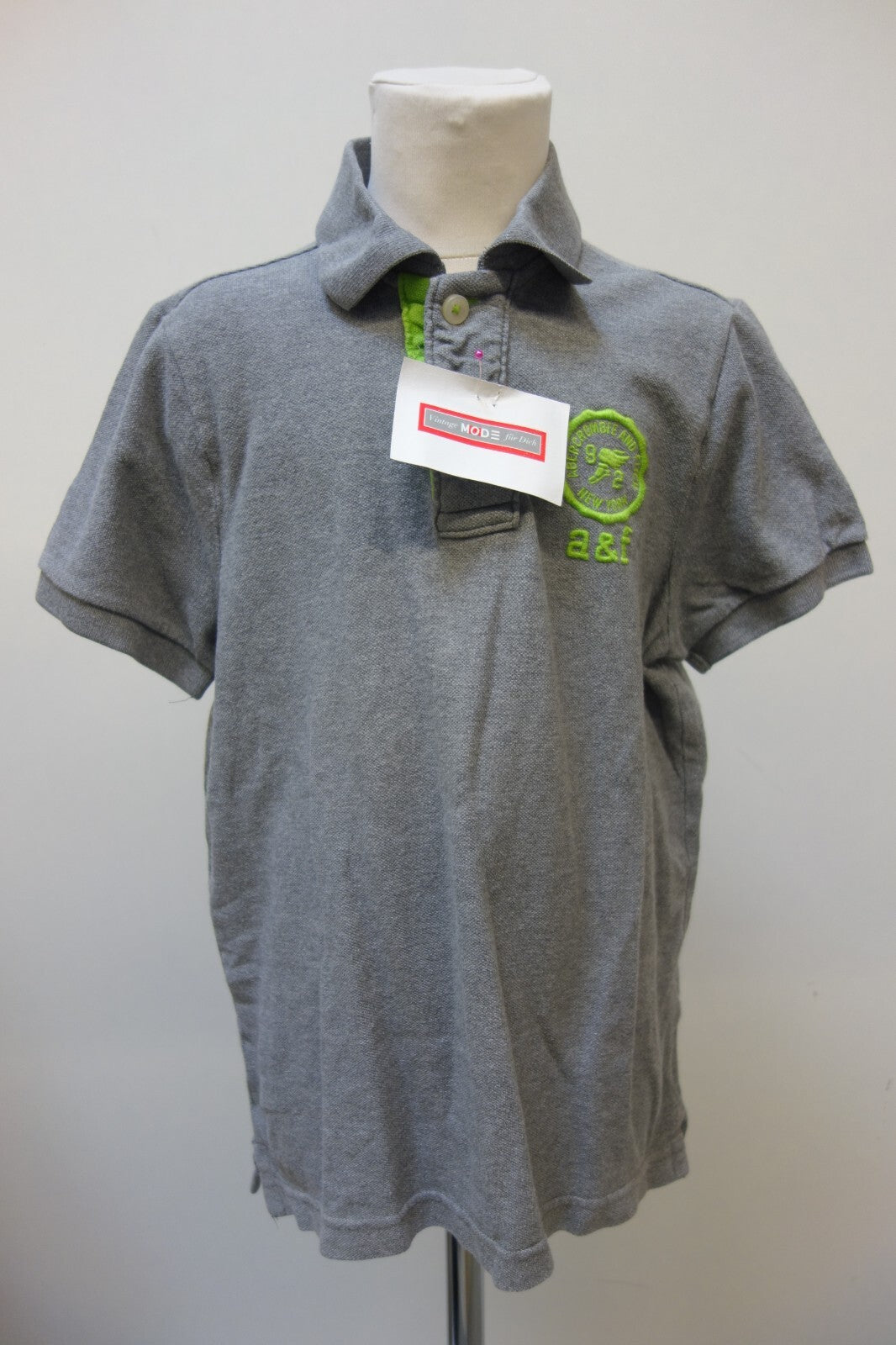 EK2183 Jungen Poloshirt von Abercrombie & Fitch, grau, Gr. 134/1400