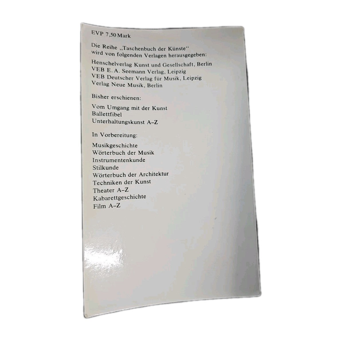 EB4170 Taschenbuch der Künste, Erlebnis Musik1