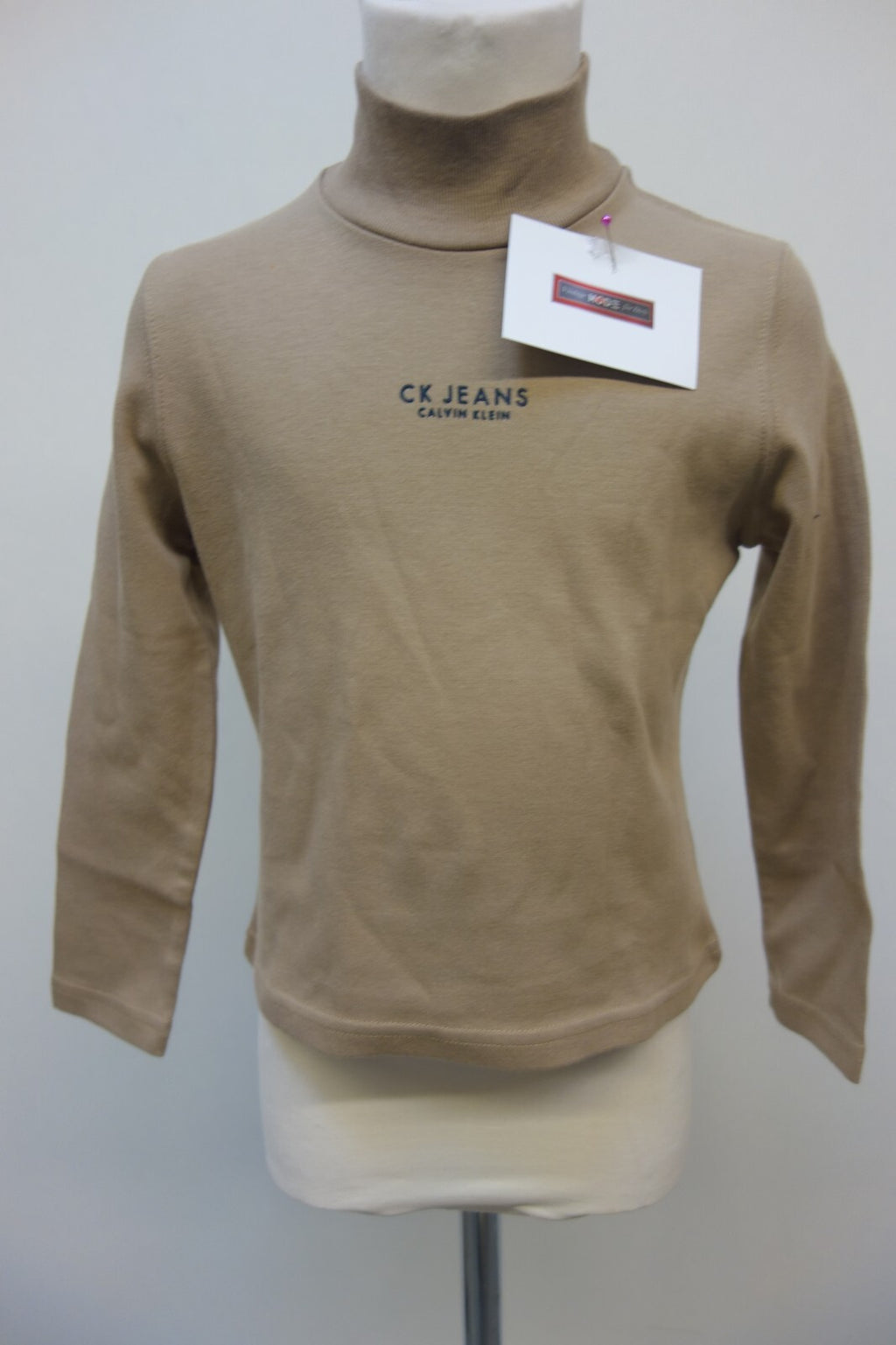 EK2789 Mädchen Langarmshirt von Calvin Klein, beigebraun, Gr. 60