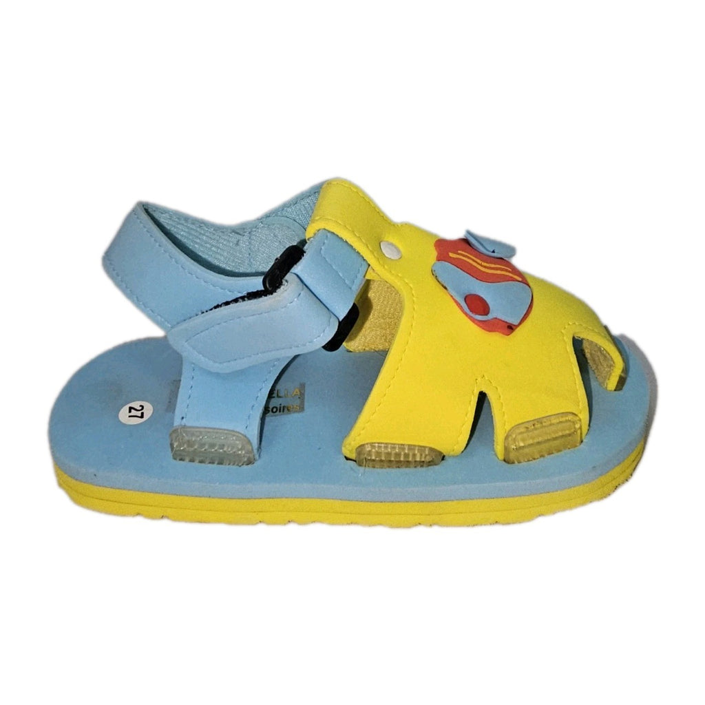 ES907 Unisex Kinder Badelatschen von Casa di Stella, gelb-blau, Gr.274