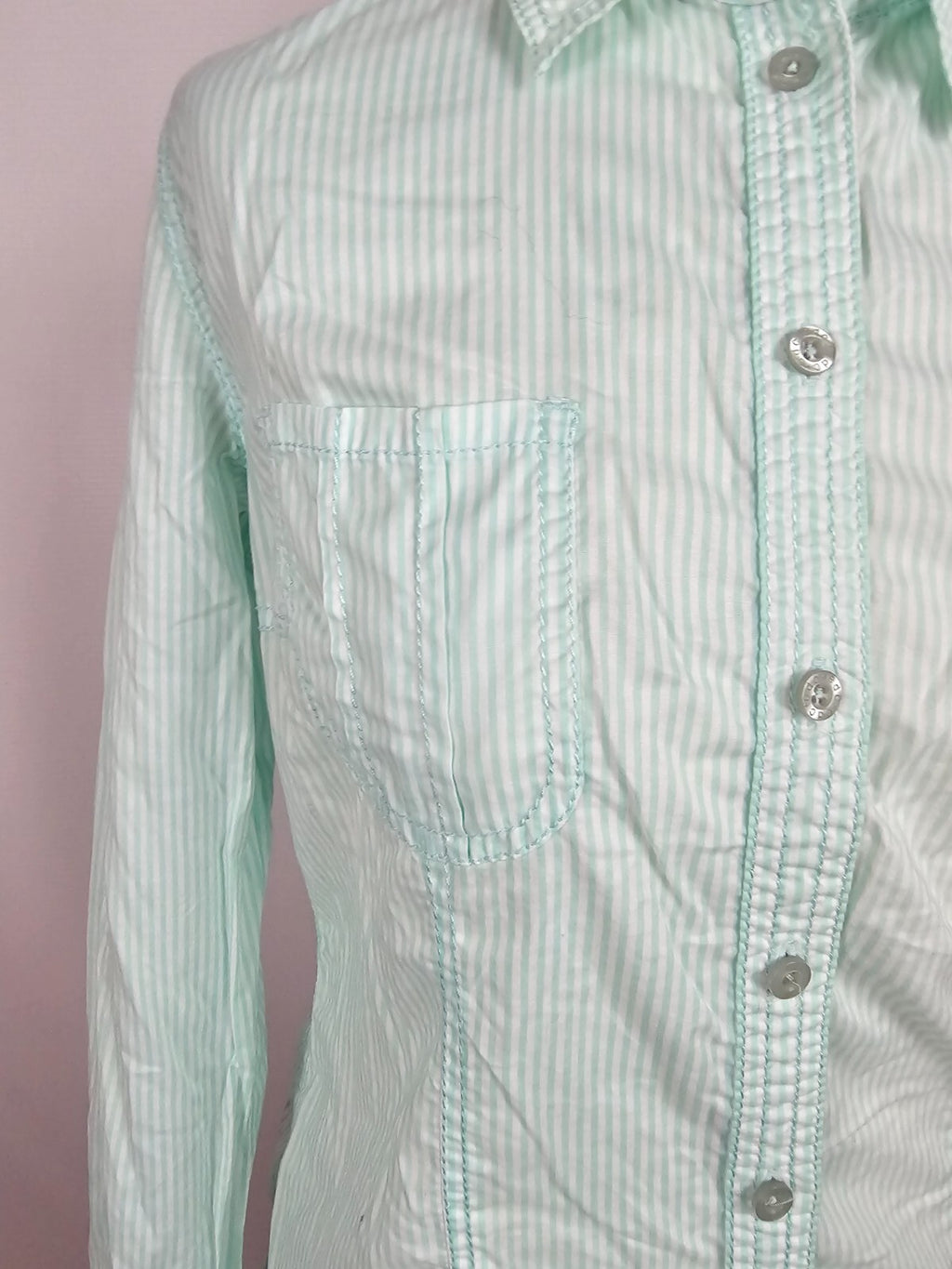 EK3921 Damen Bluse von EDC, grün/weiß gestreift, Gr. M4
