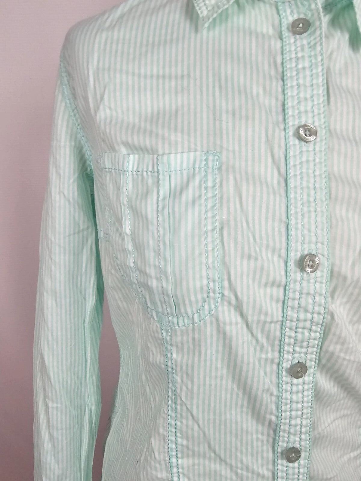 EK3921 Damen Bluse von EDC, grün/weiß gestreift, Gr. M4