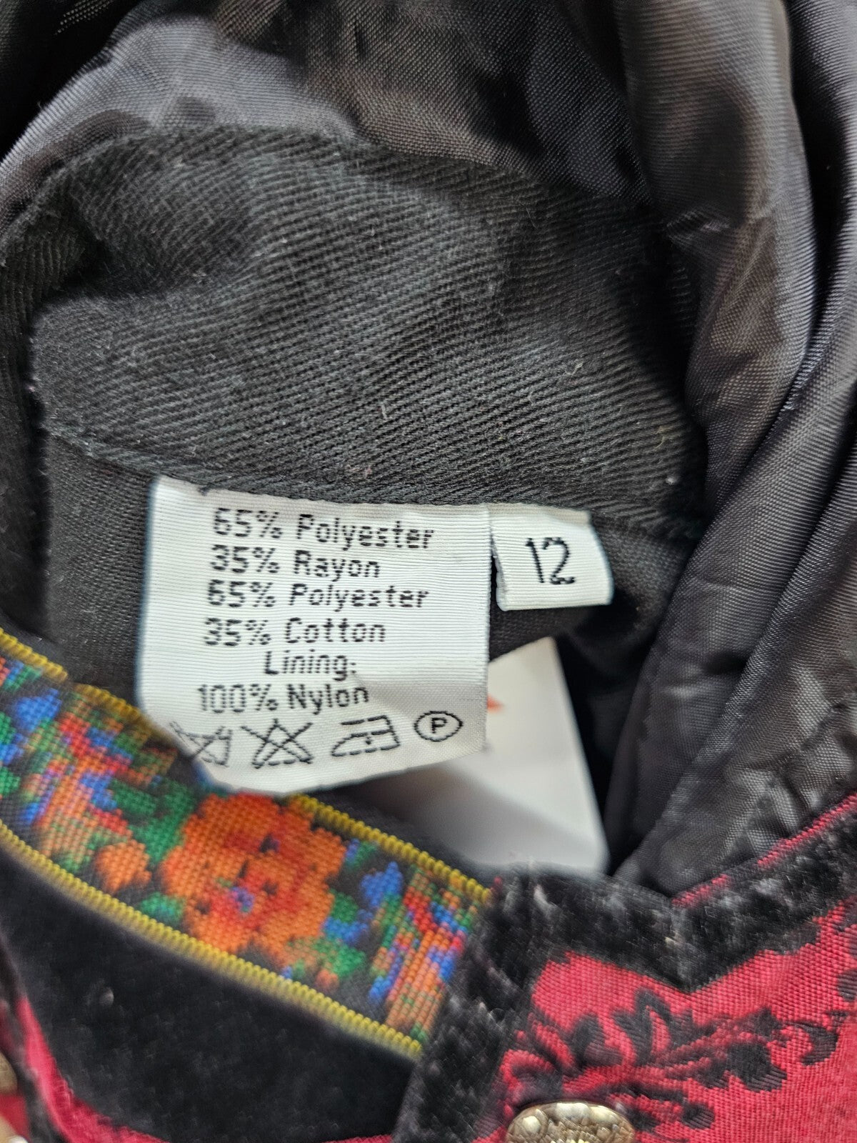 EK5295 Mädchen Dirndl, schwarz/dunkelrot, Gr. 12 (152/158)6