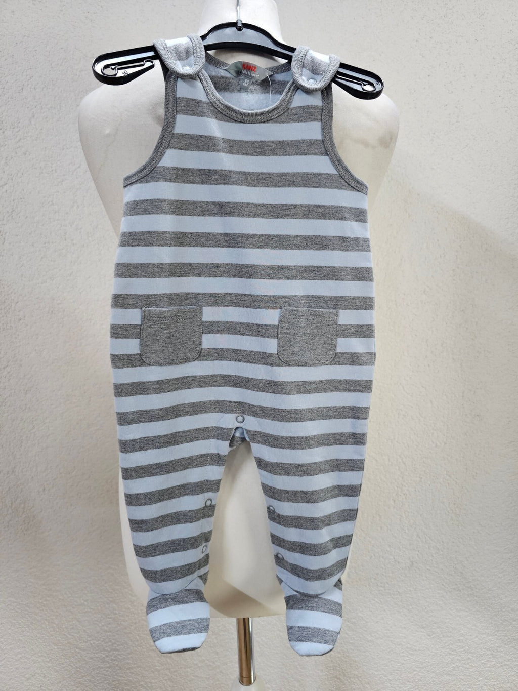 EK2916 Baby Body von Kanz, grau-blau, Gr.68/ 6 Monate0