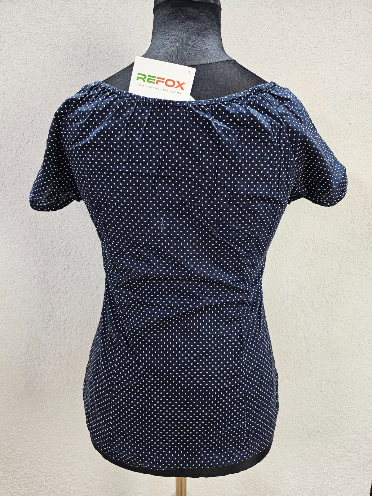 EK5742 Damen Bluse von s.Oliver, dunkelblau, gepunktet, Gr. 365