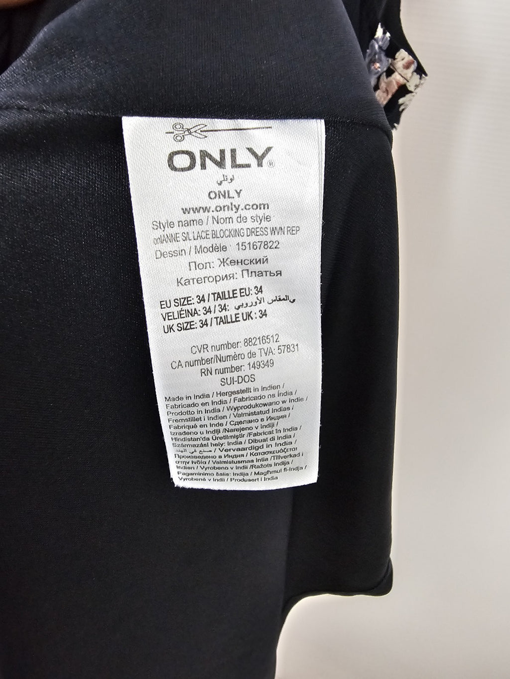 EK937 Damen Kleid von Only, Schwarz, Gr. 345