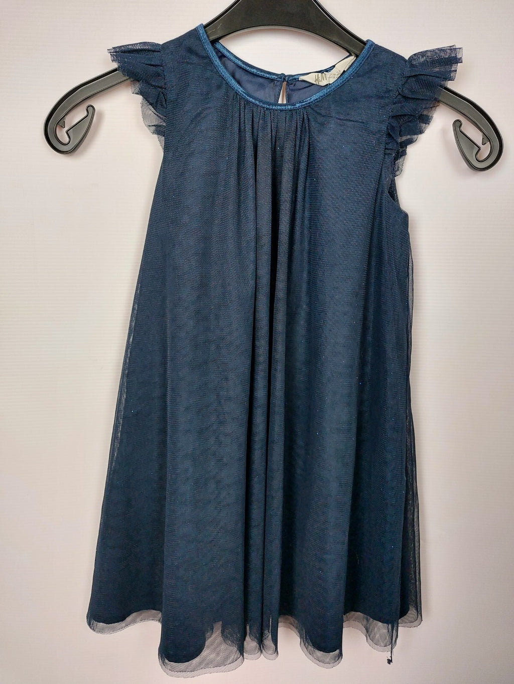 EK4320 Mädchen Kleid von H&M, blau, Glitzernd, Gr. 1280