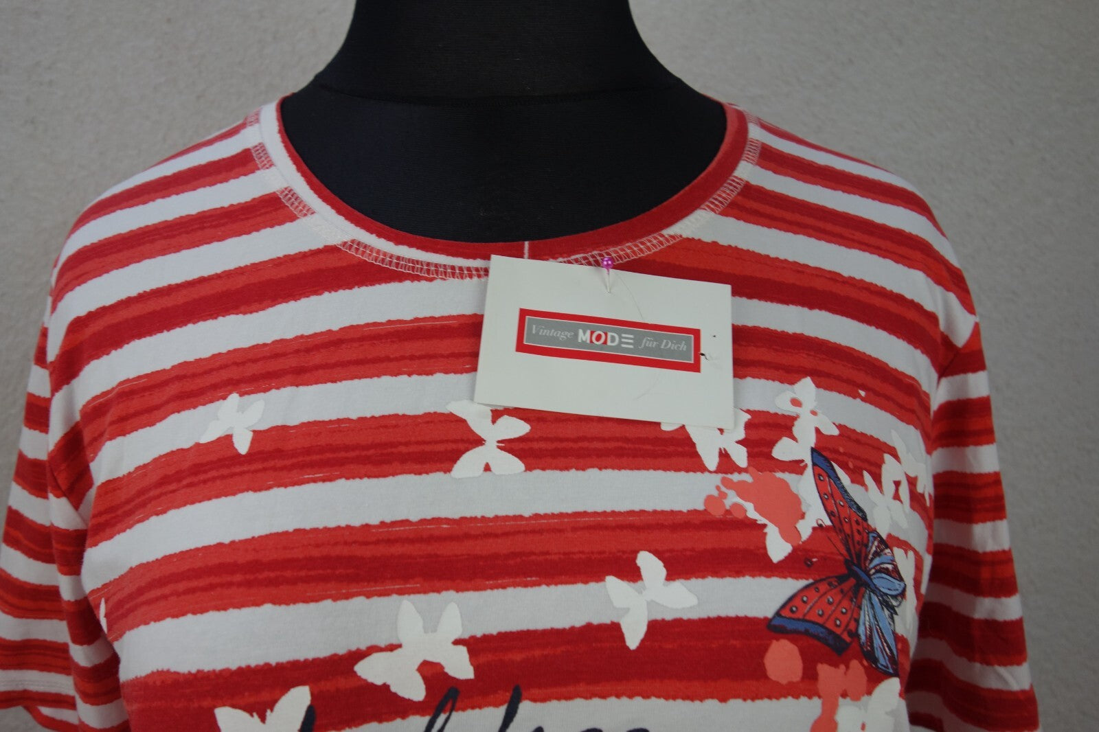 EK4215 Damen T-Shirt von Lauro Torelli, rot-weiß, Gr.XL1