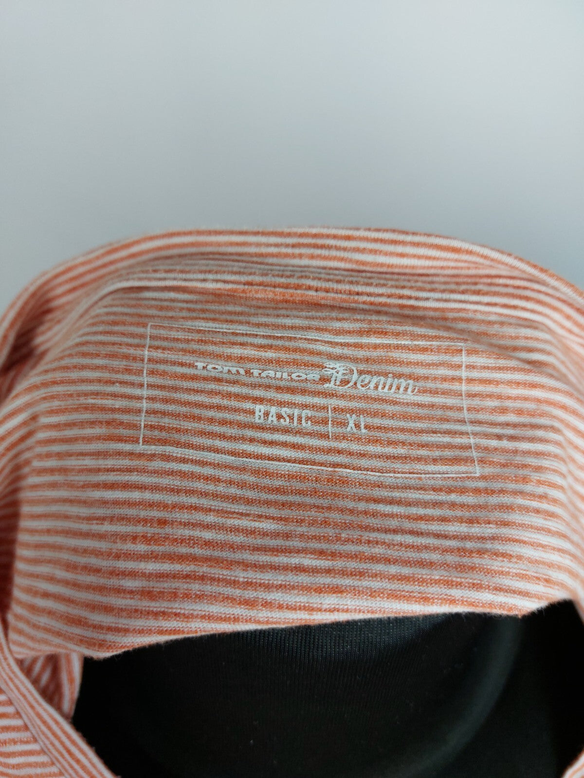 EK3832 Damen T-Shirt von Tom Tailor, orange/weiß gestreift, Gr. XL6