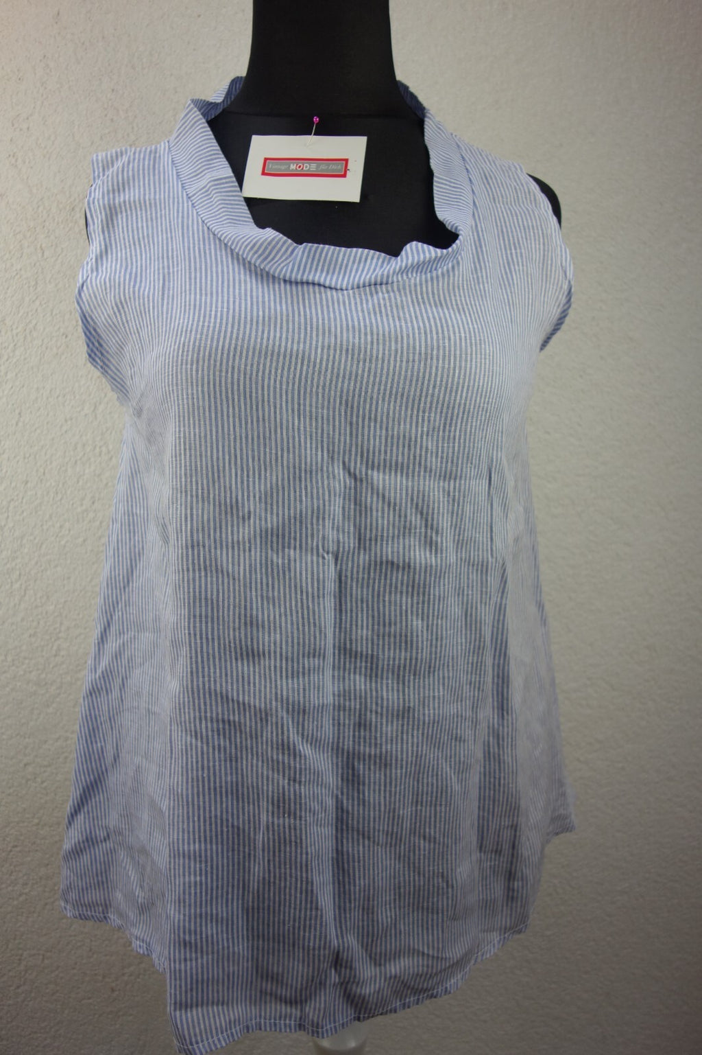 EK4059 Damen Bluse made in Italy, blau/weiß gestreift, Gr. L0